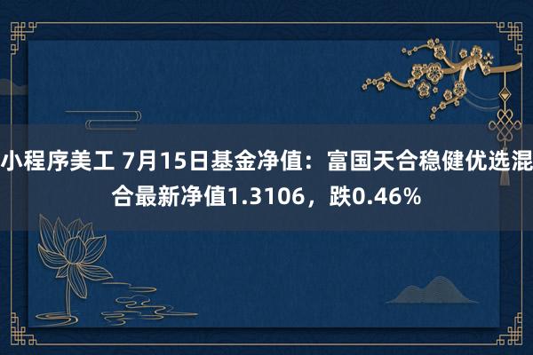 小程序美工 7月15日基金净值：富国天合稳健优选混合最新净值1.3106，跌0.46%